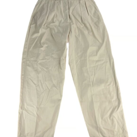 Zara Women’s Pleated High Waist Pants Beige Cream Trousers - Picture 1 of 9